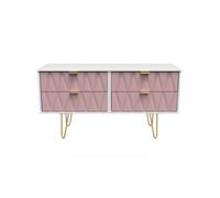 Dallas 4 Drawer Bed Box (Ready Assembled) Ready Assembled 2 U Dusty Pink One Size