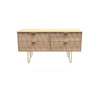 Dallas 4 Drawer Bed Box (Ready Assembled) Ready Assembled 2 U Light Oak One Size