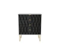 Dallas 4 Drawer Chest In Deep Black & White (Ready Assembled)