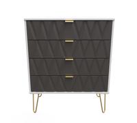 Dallas 4 Drawer Chest (Ready Assembled) Ready Assembled 2 U Dark Grey One Size