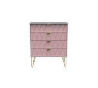Dallas 4 Drawer Chest (Ready Assembled) Ready Assembled 2 U Dusty Pink One Size