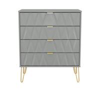 Dallas 4 Drawer Chest (Ready Assembled) Ready Assembled 2 U Grey Medium