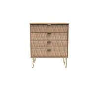 Dallas 4 Drawer Chest (Ready Assembled) Ready Assembled 2 U Light Oak One Size