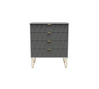 Dallas 4 Drawer Chest (Ready Assembled) Ready Assembled 2 U Mid Grey One Size