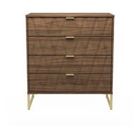 Dallas 4 Drawer Chest (Ready Assembled) Ready Assembled 2 U Walnut One Size