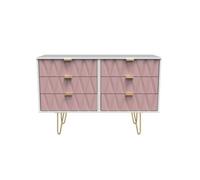 Dallas 6 Drawer Chest (Ready Assembled) Ready Assembled 2 U Dusty Pink One Size