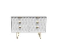 Welcome Furniture Ready Assembled Diamond 6 Drawer Chest In White Matt, White