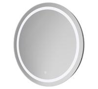 Dallas Round Bluetooth Illuminated Dimmable LED Mirror with Demister and Touch Sensor | Glass/Aluminium | 600mm