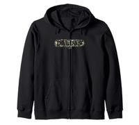 Dallas Texas Camouflage Distressed Throwback Streetwear Vibe Zip Hoodie