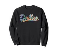 Dallas Texas City Big D Tie Dye Vintage Varsity Distressed Sweatshirt