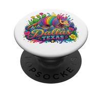 Dallas Texas Fun Colorful Armadillo Novelty Souvenir PopSockets Adhesive PopGrip