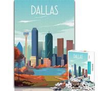 Dallas Texas Jigsaw Puzzles 1000 Pieces for Adults Teens,Help The Brain Exercise Addictive Toys to Cultivate Patience Parent-child Interaction 38x26cm