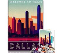 Dallas Texas Jigsaw Puzzles for Adults 1000 Piece,Help The Brain Exercise Addictive Toys to Cultivate Patience Parent-child Interaction 38x26cm