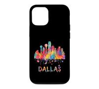 Dallas Texas Skyline Watercolor Splash Art Case for iPhone 12/12 Pro