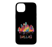 Dallas Texas Skyline Watercolor Splash Art Case for iPhone 14 Plus