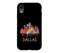 Dallas Texas Skyline Watercolor Splash Art Case for iPhone XR