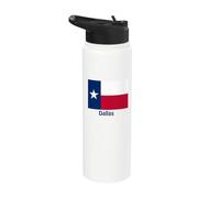 Dallas Texas USA State Flag Souvenir Stainless Steel Insulated Water Bottle