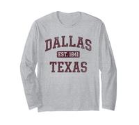 Dallas Tshirt Texas TX 1841 Retro Vintage Trip Vacation USA Long Sleeve T-Shirt