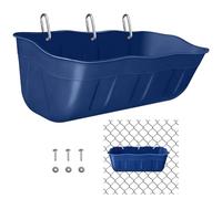 DallerSoode Hanging Goat Feeders,Chicken Feeder Waterer,Large Feed Trough 7.5 Quart 1 Pack,Hanging Fence Feed Trough for Poultry Livestock,Blue