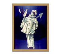 Dallion White Vermouth Pierrot Clown Advert Artwork Framed Wall Art Print 18X24 Inch
