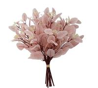 Dallisten 20" Silk Artificial Eucalyptus Stems, 12 Pcs Fake Eucalyptus Stem with Leaves Berries, Greenery Plants Floral Decorations for Wedding Party Home Flowers Arrangement Boho Decor (Blush)