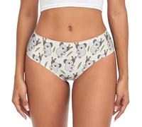 Dallonan Women's Underwear Brief Breathable Soft Bamboo Fiber Knickers Cute Cartoon Koala Hugged Tree Small Multicolor