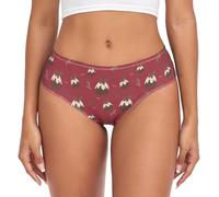 Dallonan Women's Underwear Brief Breathable Soft Bamboo Fiber Knickers English Puddings Christmas Fir Tree Shawls Medium