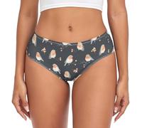 Dallonan Women's Underwear Brief Breathable Soft Bamboo Fiber Knickers Robin-birds-berries-rowan Small