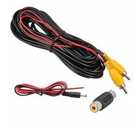 DALLUX Backup Camera RCA Video Cable,Car Reverse Rear View Camera with Detection Wire(33FT/10m),AV Extension Cable with RCA Video Female to Female Coupler and Power Cable