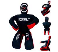 DALLX MMA Grappling Dummy BBJ Wrestling Brazilian Boxing Bag Jiu Jitsu Judo Karate Throwing Boxing Combat Dummy Self Defense Sitting Position - Filled (Red, 152m)