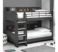 dallyce wooden bunk bed in anthracite with ladder