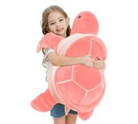 Dalmao 70 cm Turtle Cuddly Toy, Large, Soft Cuddly Cushion with Jumbo Turtle, Cartoon Soft Toy, Plush Toy, Pink Sea Turtle, Gift for Children's Birthday