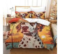 DALMATIAN 3D Printed Duvet Cover Set Animals Quilt Cover 2 Pillowcases Bedding Set Soft Microfiber with Zipper Closure 3 Pcs for Children's And Adults Super King(260x220cm)