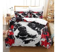DALMATIAN 3D Printed Duvet Cover Set Animals Quilt Cover with 2 Pillow Cases Bedding Set Soft Microfiber with Zipper Closure 3 Pcs for Boys Girls Kids Youth Teens Single(140x200cm)