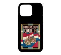 Dalmatian Coast Croatia Flag Vintage Travel Graphic Case for iPhone 16 Pro