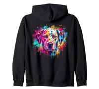 Dalmatian Colorful Dog Portrait Zip Hoodie