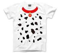 Dalmatian Costume T-Shirt - World Book Day Dalmation Print Tshirt Halloween Fancy Dress Tee Matching Group Outfit Kids and Adults White Top Party