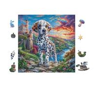 Dalmatian Countryside 100 Pc DIY Jigsaw Puzzle Puzzles for Adults Teens Hard Challenging Team Building Stress Reducing Autumn Premium Quality Material 28x28cm