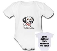 Dalmatian CUSTOMISABLE PERSONALISED Unique Baby Vest Baby Grow Babygrow Boys Girls UNISEX cute funny paws GIFT present for a dog owner