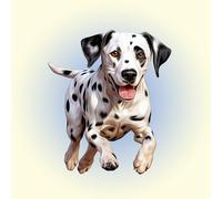 Dalmatian Dog Blank Square Card (Running Art)
