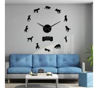 Dalmatian Dog Breed DIY Big Wall Clocks Dal Carriage Dog Decorative Silent Quartz Frameless Hanging Wall Watch Puppy Pet Wall Art(Black,27inch)