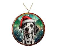 Dalmatian Dog Christmas Tree Decorations Ceramic Noel Xmas Tree Hanging With Ribbon Crimbo Baubles