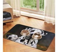 Dalmatian Dog Dog Food Mat, Absorbent Pet Feeding Mat for Food and Water Bowls Non-Slip Placement Pad for Floors Waterproof Quick Dry Water Dispenser Mat for Dogs Puppy Cats 12x18 Inch