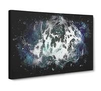 Dalmatian Dog In The Blue Paint Splash Canvas Print | Gallery Wrapped 30mm Frame Wall Art | 24x16 inches | Ready to Hang | Modern Animals Picture | Living Room Bedroom Lounge Office