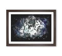 Dalmatian Dog in The Blue Paint Splash Framed Print | A2 Walnut Framed Wall Art | Ready to Hang | Modern Animal Picture | Living Room Bedroom Lounge Office