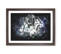 Dalmatian Dog In The Blue Paint Splash Modern Art Framed Print | A4 Walnut Framed Wall Art | Ready to Hang | Modern Animal Picture | Living Room Bedroom Lounge Office