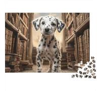 Dalmatian Dog Jigsaw Puzzle for Adults 1000 Piece Jigsaw Puzzle Library Scene Puzzle Game for Family Paper Adult Relaxation Decor 70x50cm/1000pcs