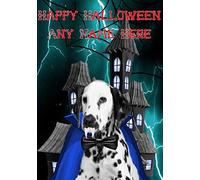 Dalmatian Dog nh20 Fun Cute A5 Personalised Greeting Card Happy Halloween Spooky Horror