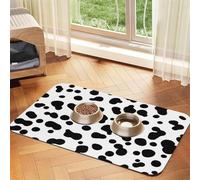 Dalmatian Dog Pattern Or Cow Skin Texture,Waterproof Pet Feeding Mat,PU Leather Placemats for Cat Dog Water Bowl,Food Mats,30x45cm
