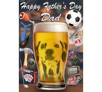 Dalmatian Dog Pint Father's Day Greeting Card A5 Dad Things Step Dad Pub Beer PP42